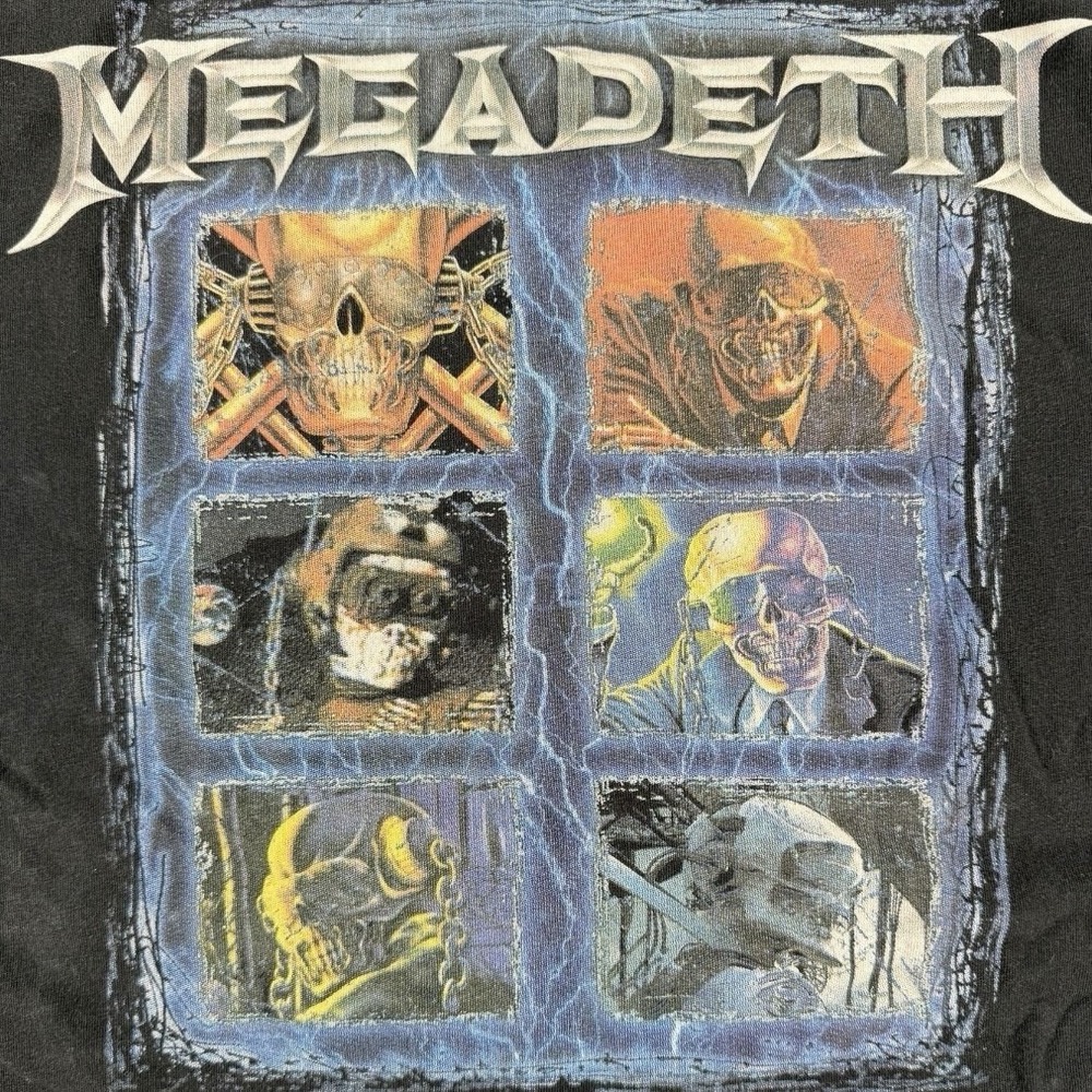 Megadeth Graphic T-Shirt ASOS Design Men's XL Black Acid Wash Heavy Metal 2020 - Picture 7 of 8